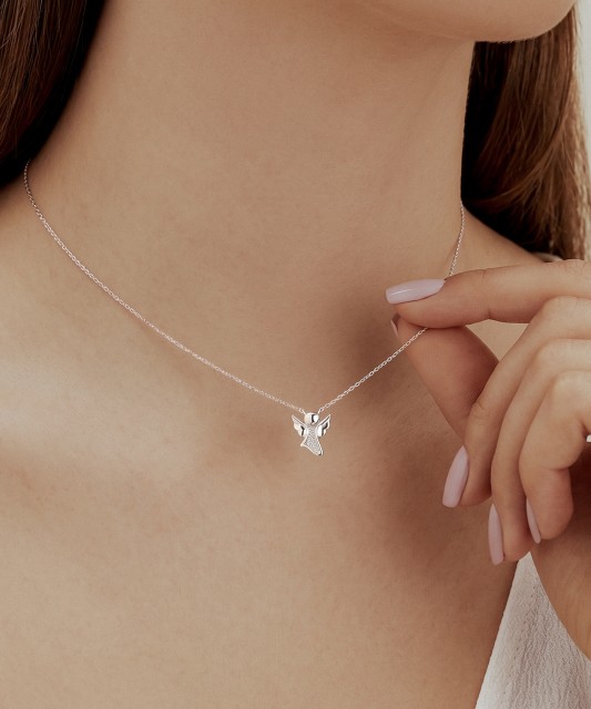 White gold chain with diamonds "Angel"