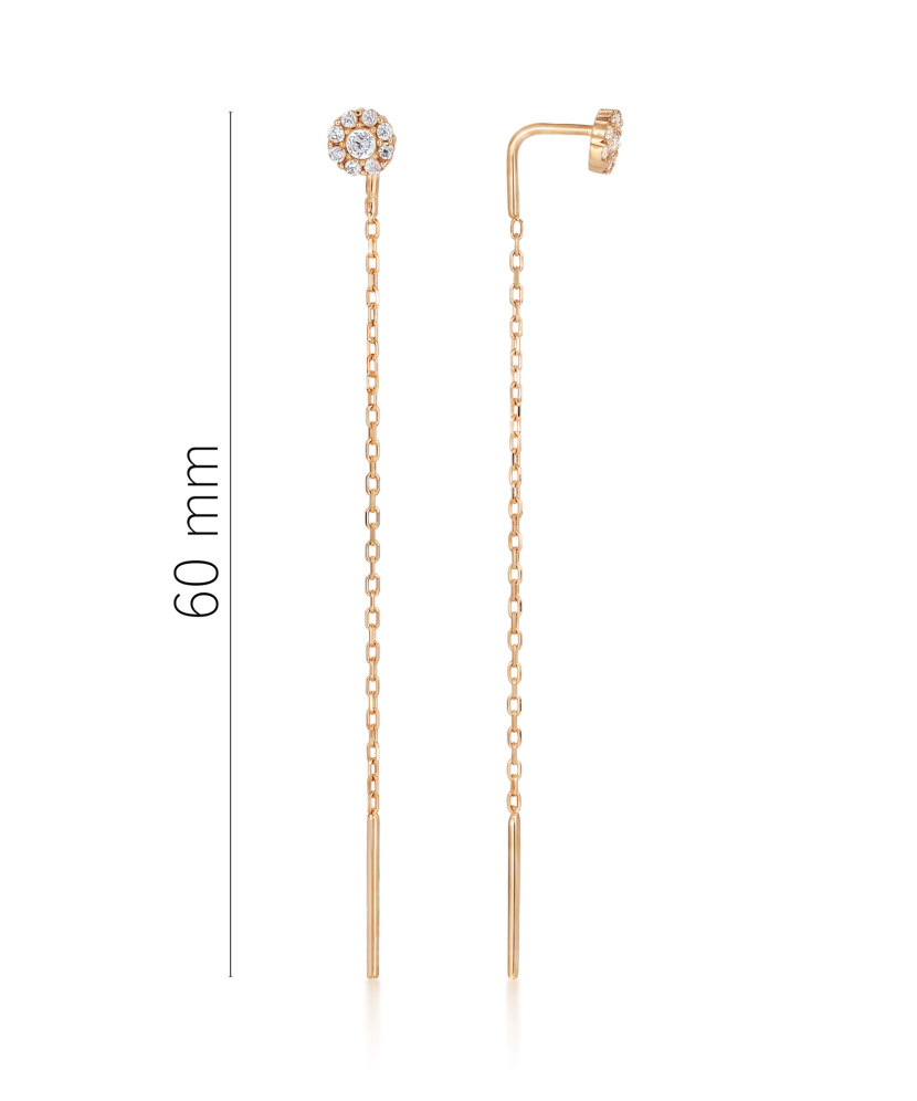 Gold earrings with zircons