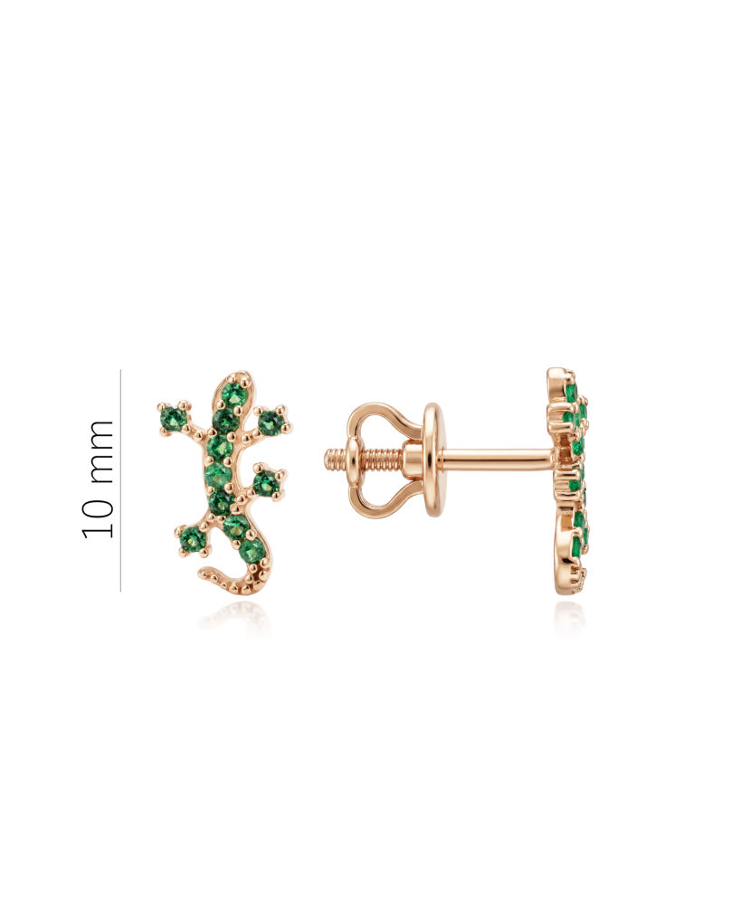 Gold earrings with zircons