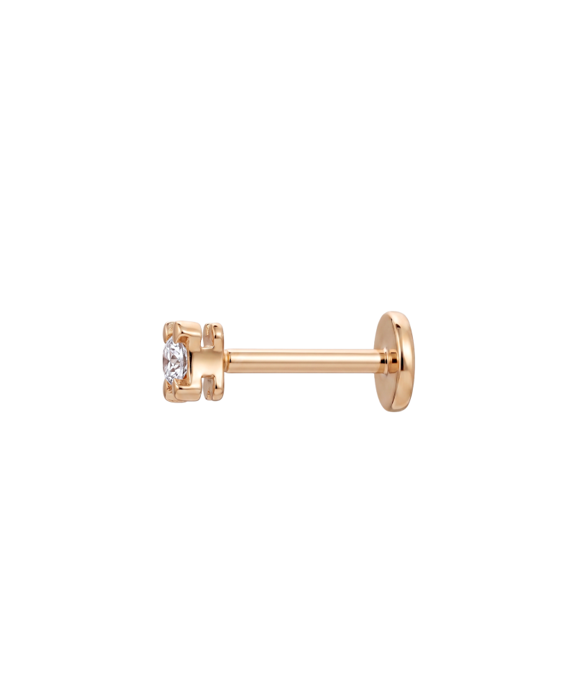 Gold single earring with cubic zirconia