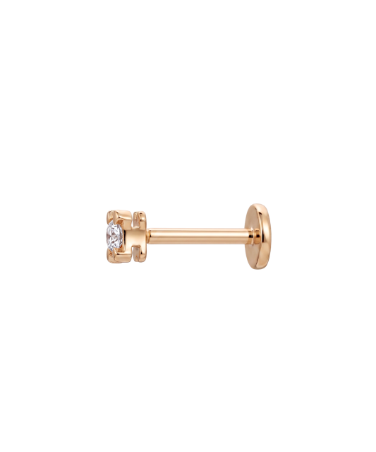 Gold single earring with cubic zirconia