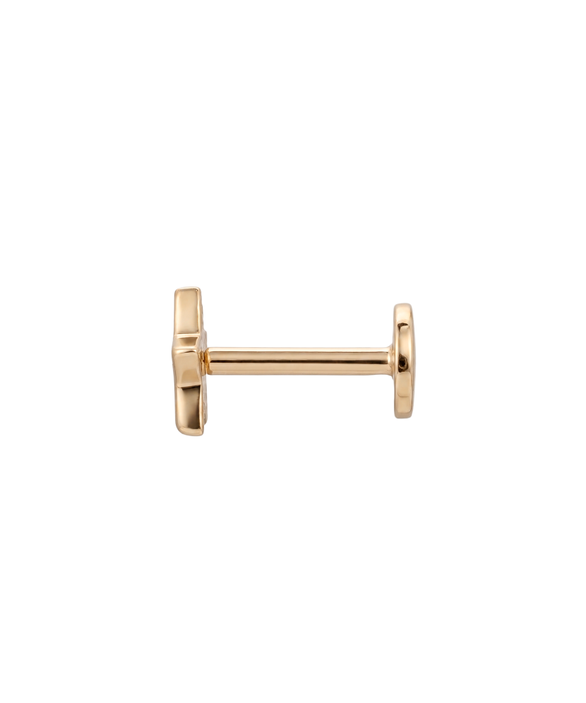 Gold single earring with cubic zirconia