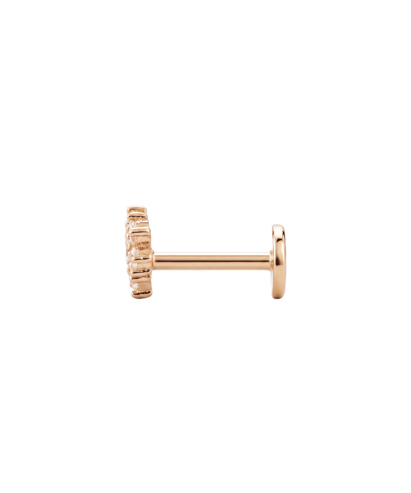Gold single earring with cubic zirconia