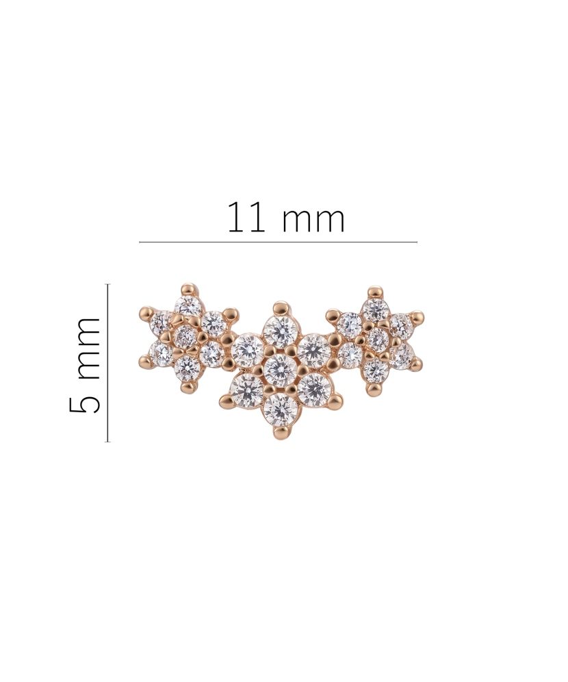 Gold single earring with cubic zirconia