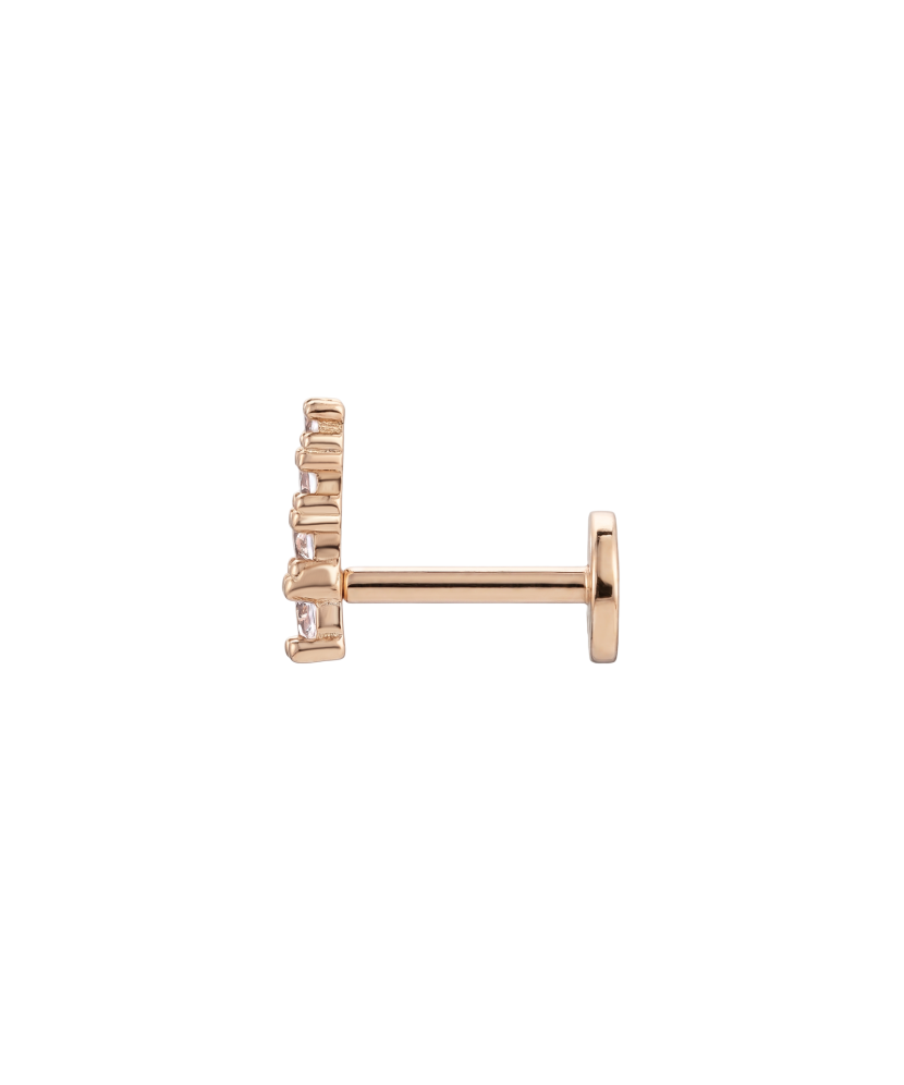 Gold single earring with cubic zirconia