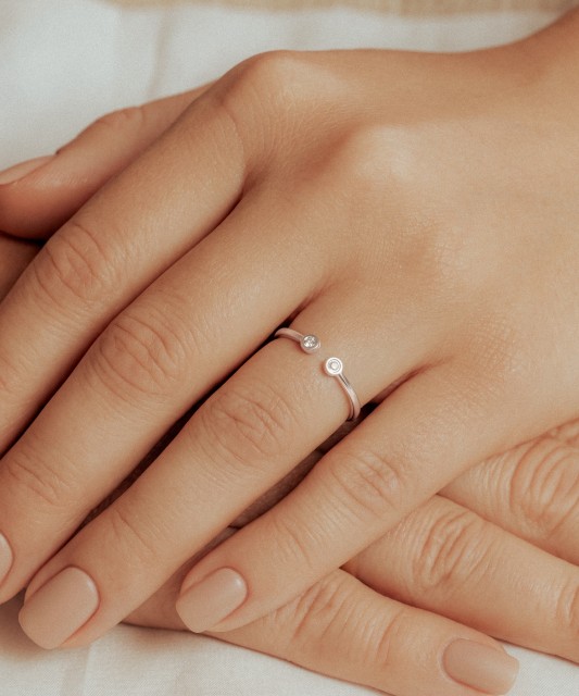 White gold ring with diamonds