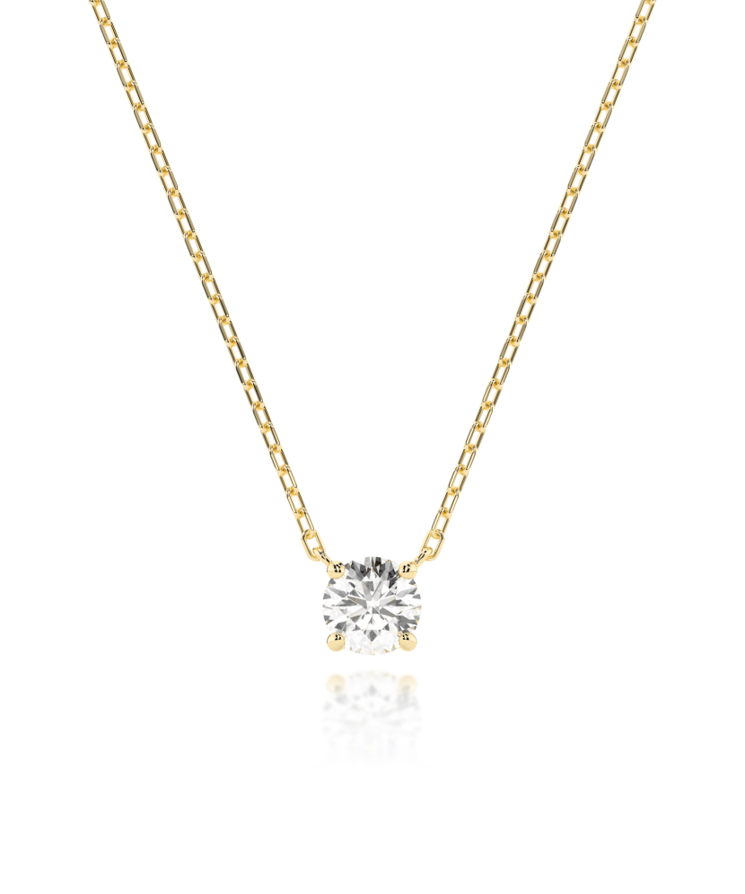 Yellow gold chain with diamond pendant