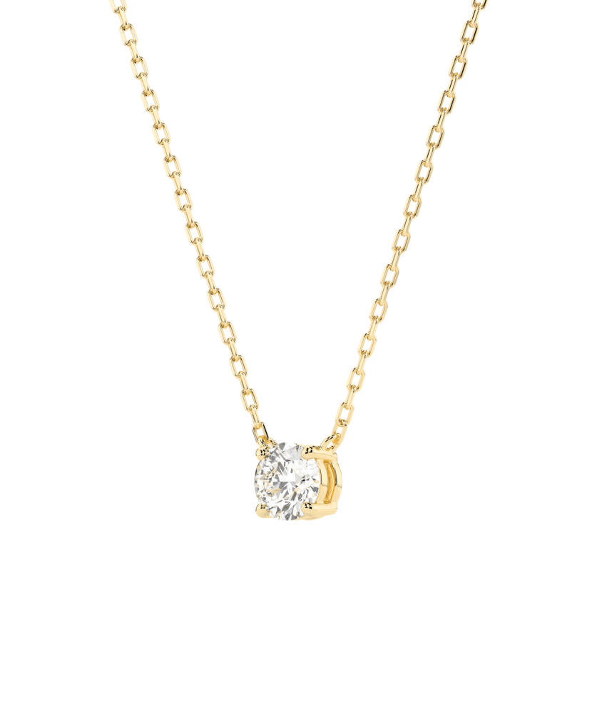 Yellow gold chain with diamond pendant