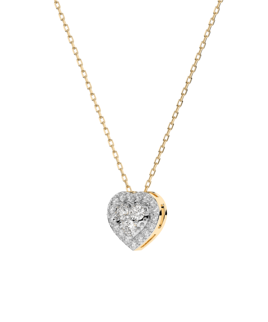 Yellow gold chain with diamond pendant
