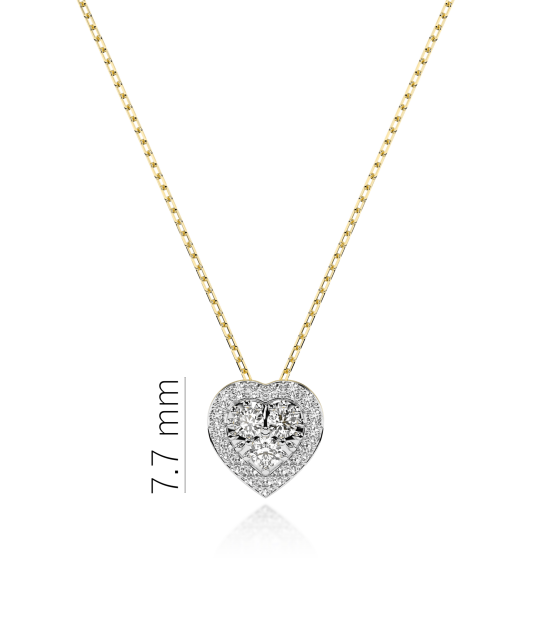 Yellow gold chain with diamond pendant