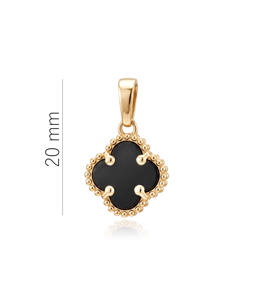 Gold pendant with onyx