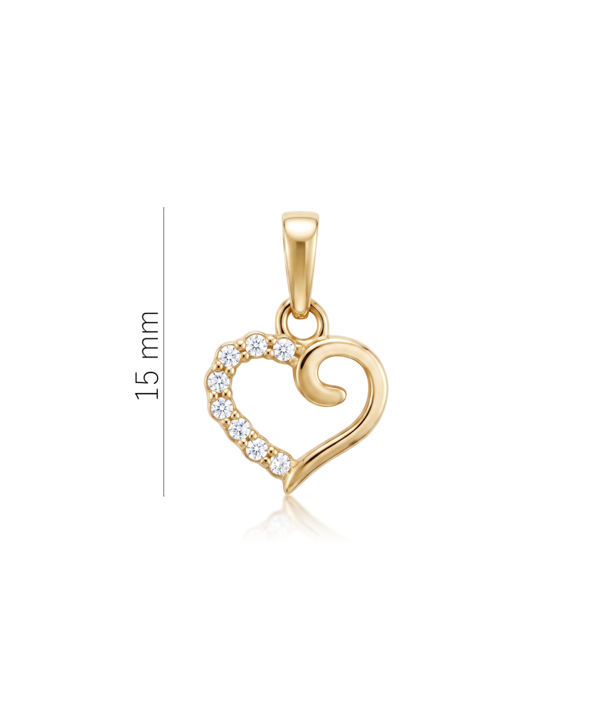 Gold pendant with zircons "heart"