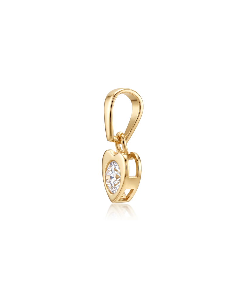 Gold pendant with zirconium "heart"