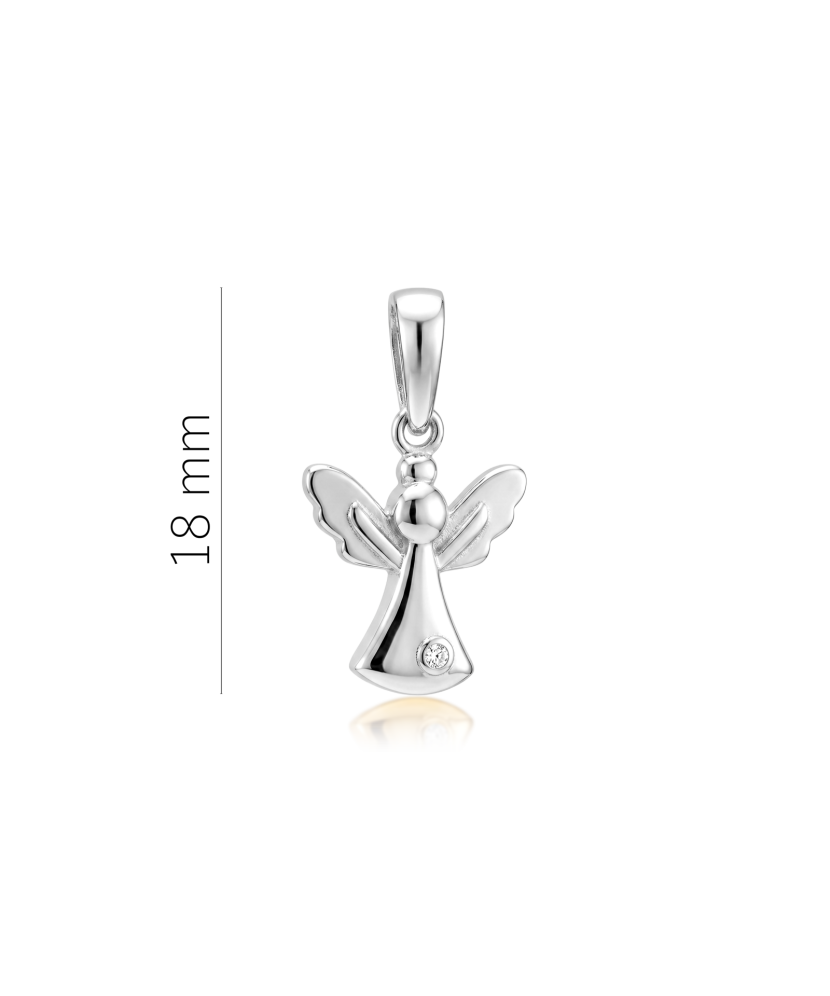 White gold pendant with cubic zirconia “Angel”