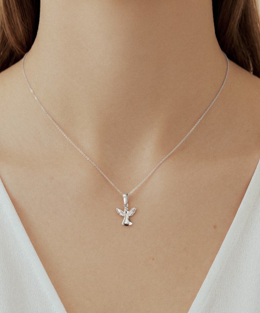 White gold pendant with cubic zirconia “Angel”