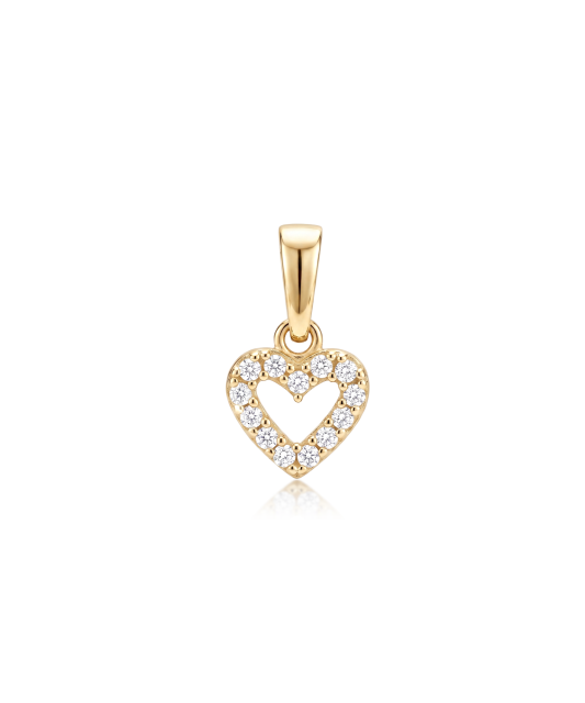 Gold pendant with zircons "heart"