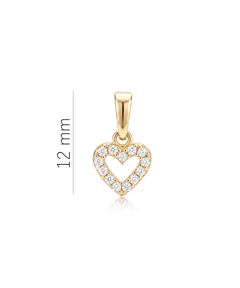 Gold pendant with zircons "heart"
