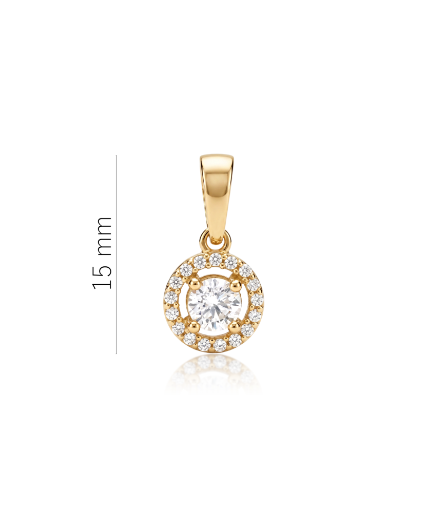 Gold pendant with zircons