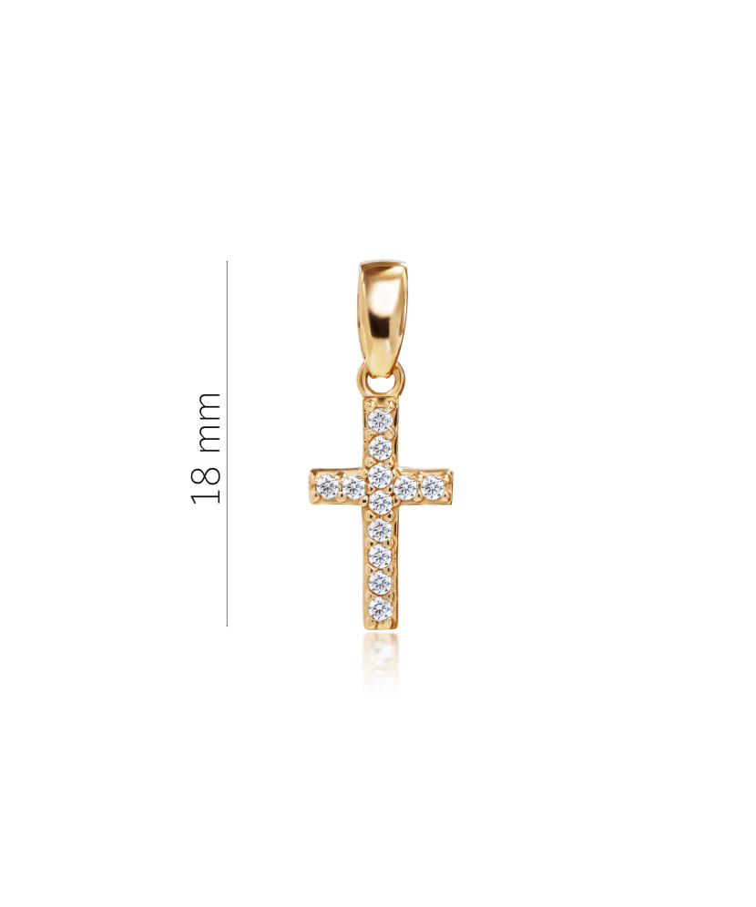 Gold pendant with zircons "cross"