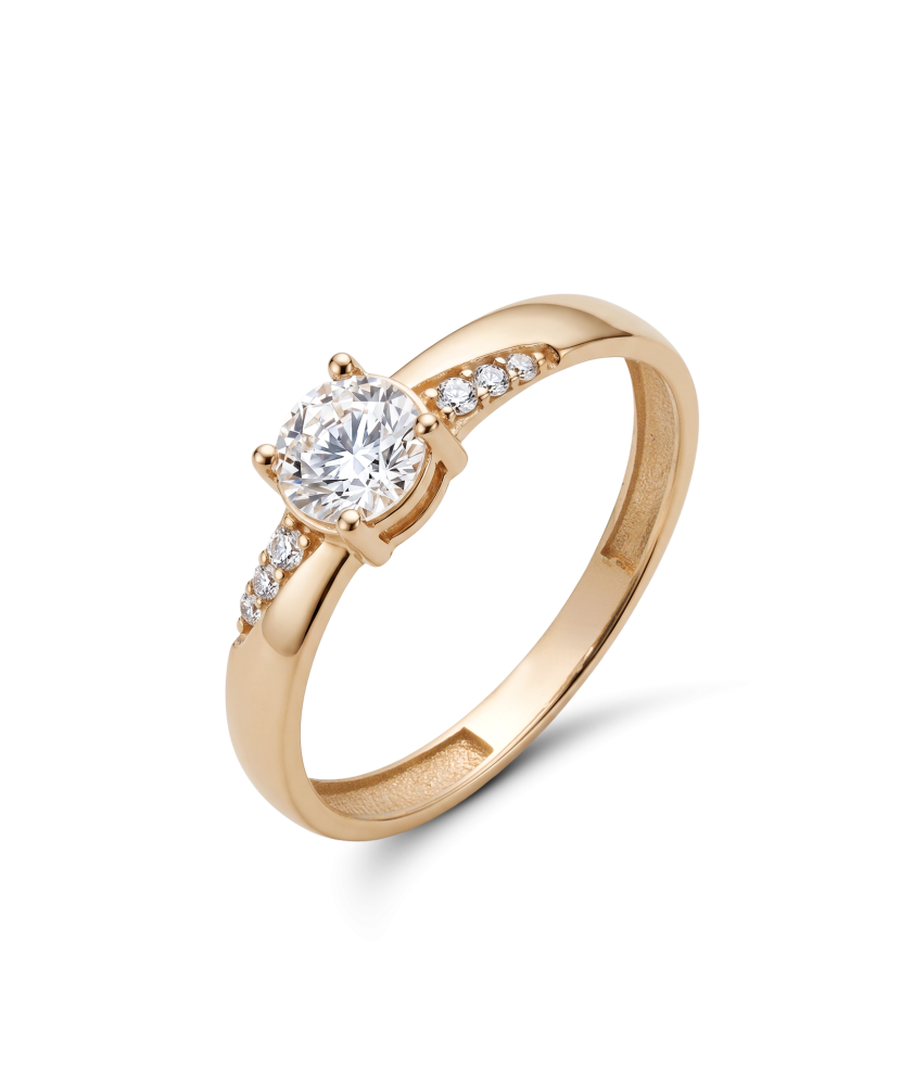 Gold ring with zircons