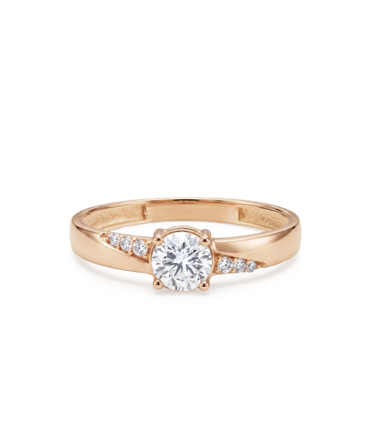 Gold ring with zircons
