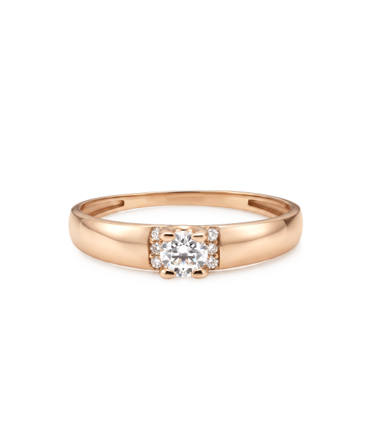 Gold ring with zircons
