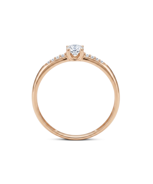 Gold ring with zircons