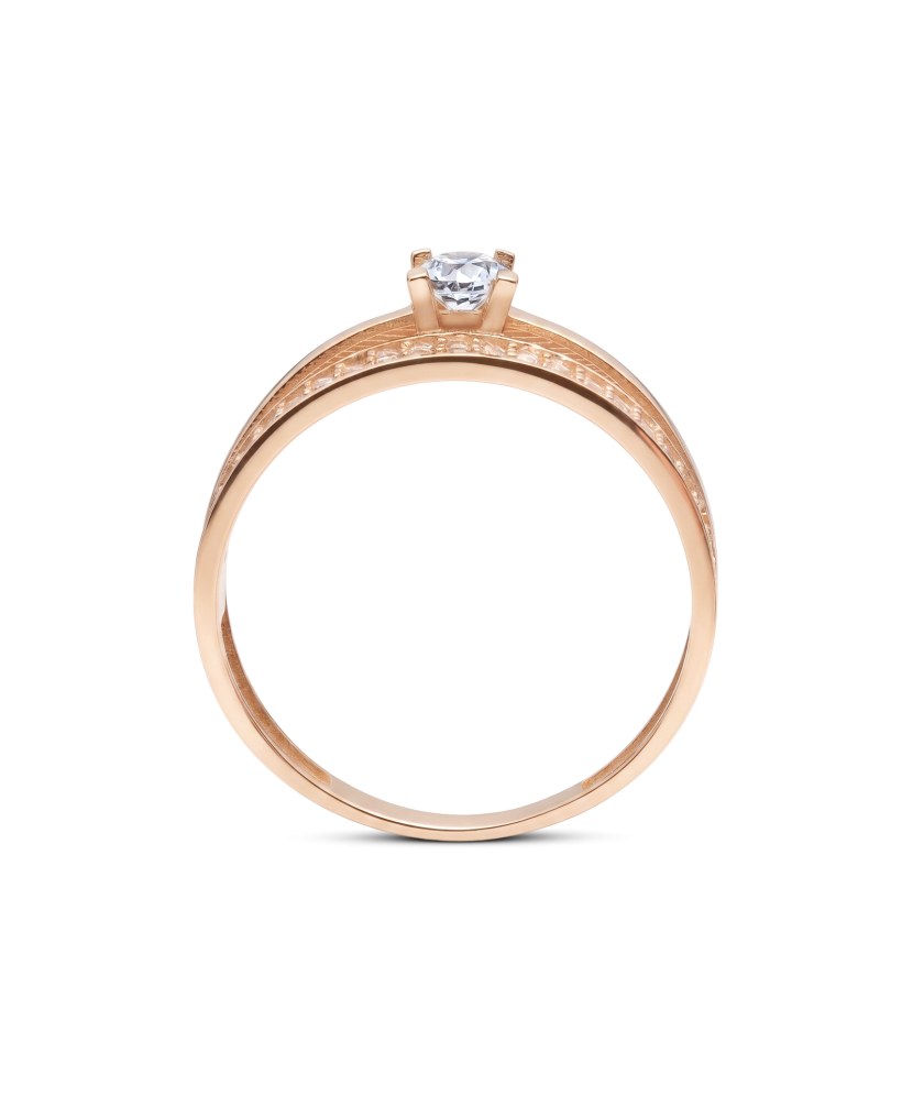 Gold ring with zircons