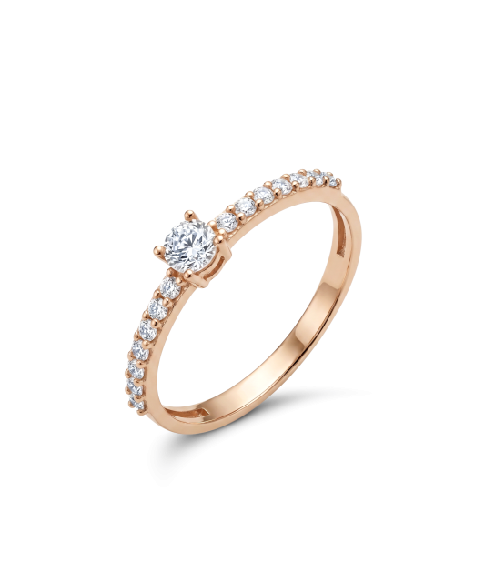 Gold ring with zircons