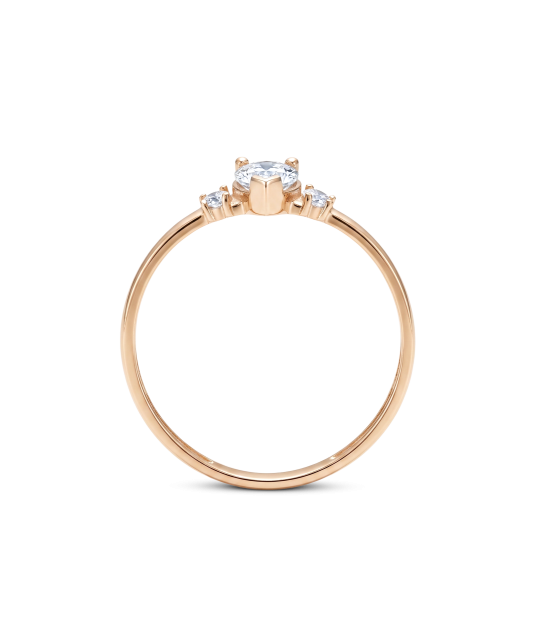 Gold ring with zircons
