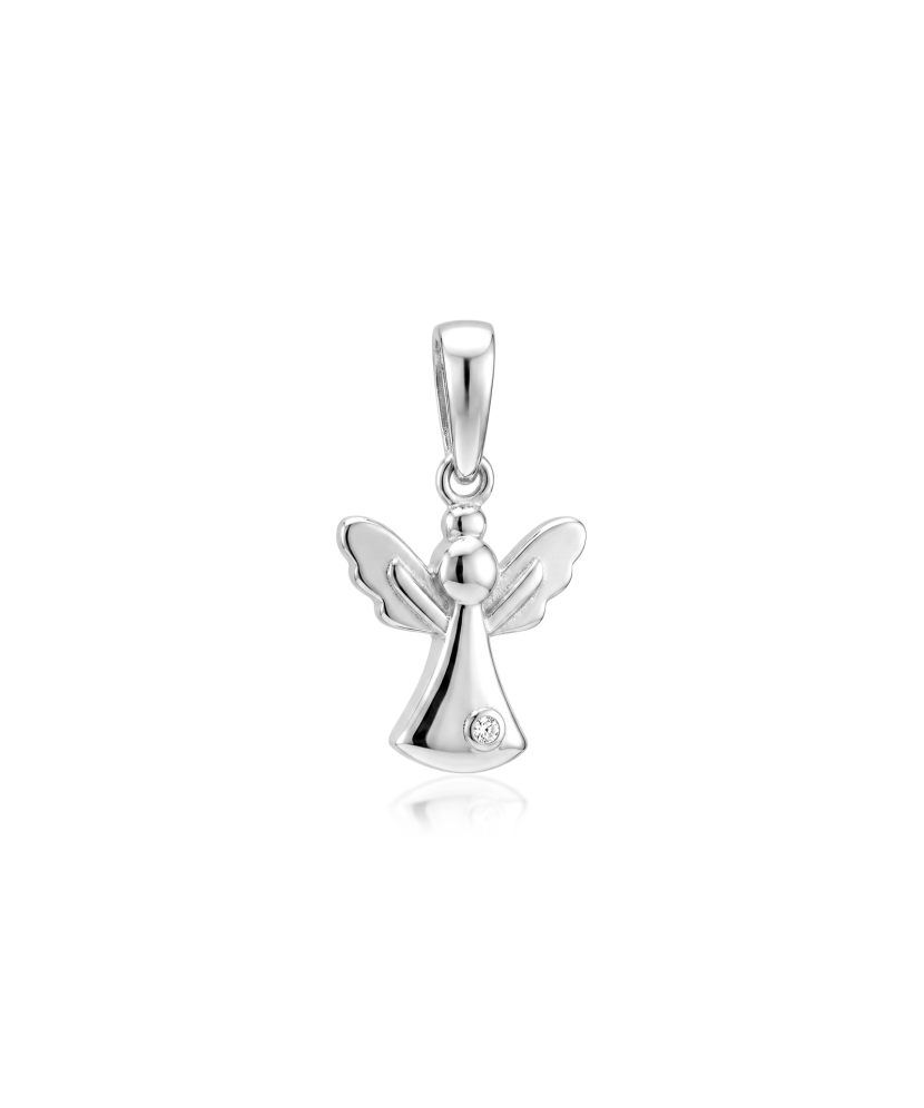 White gold pendant with cubic zirconia “Angel”