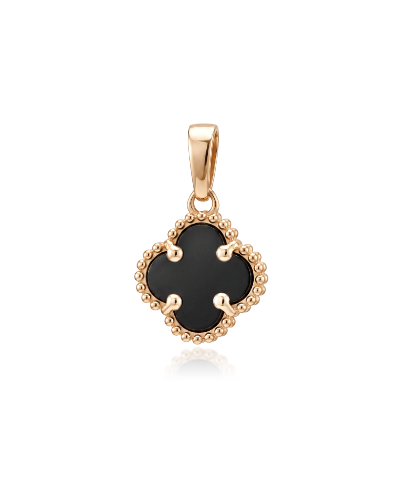 Gold pendant with onyx