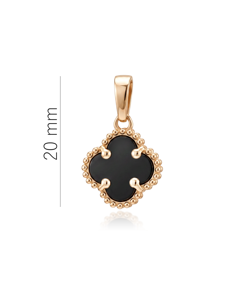 Gold pendant with onyx