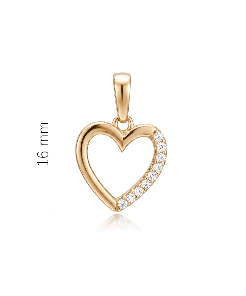 Kultainen riipus zirkoneilla "sydän"