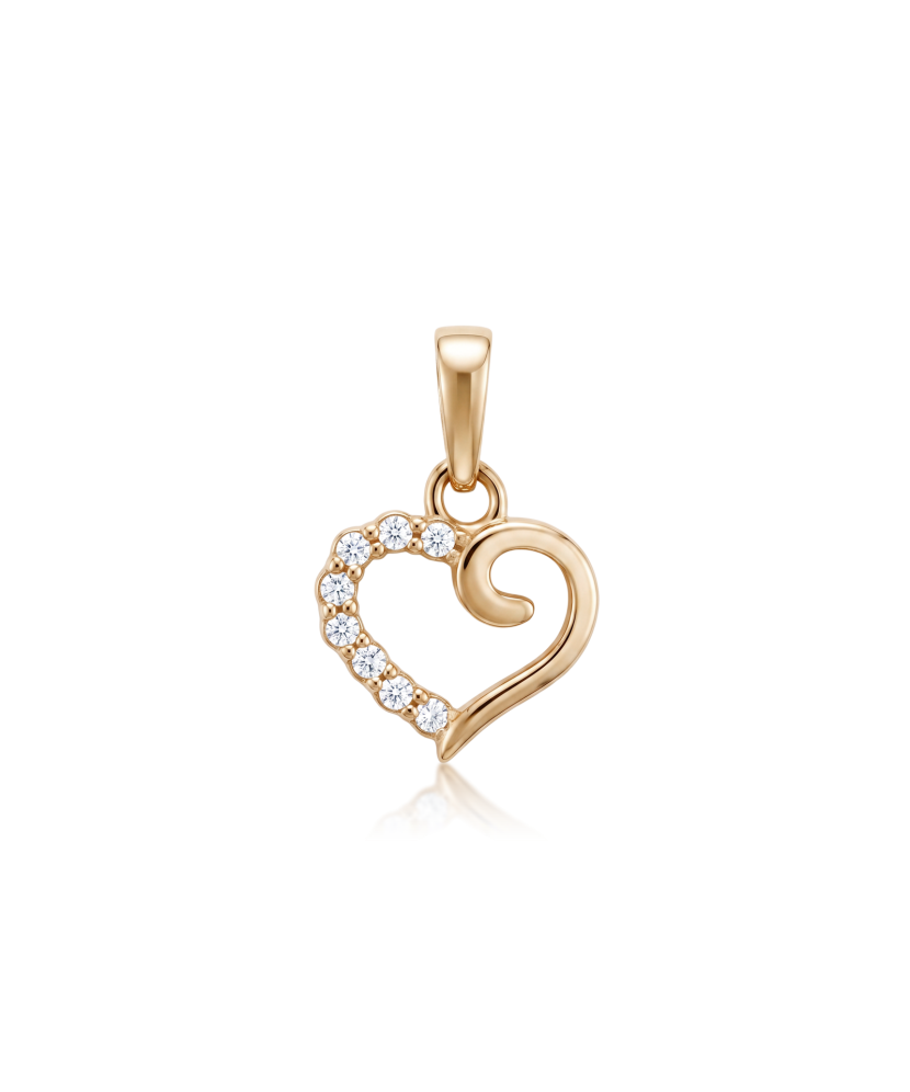 Gold pendant with zircons "heart"