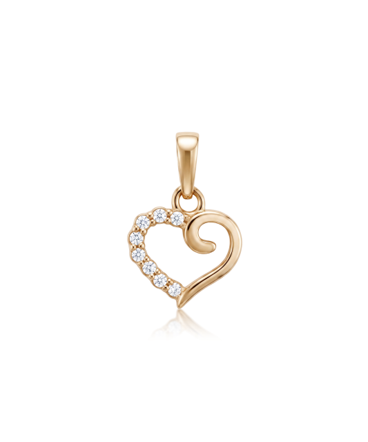Gold pendant with zircons "heart"