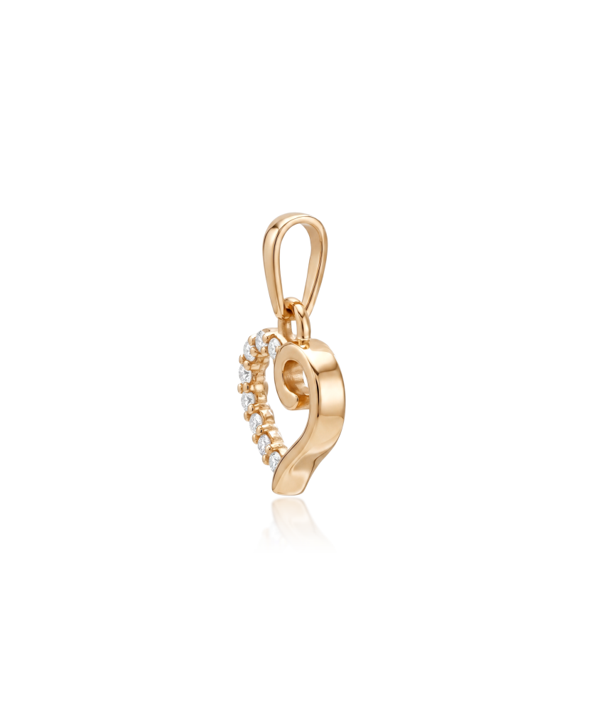 Gold pendant with zircons "heart"