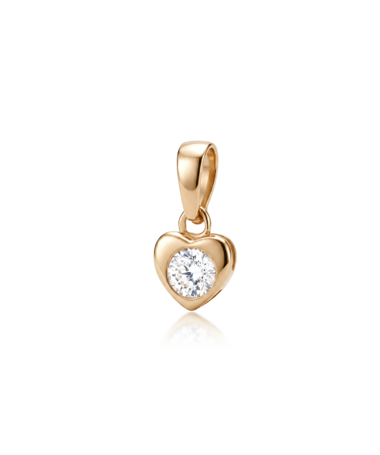 Gold pendant with zirconium "heart"