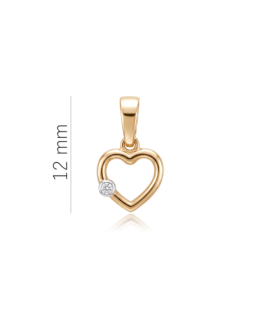 Gold pendant with zirconium "heart"