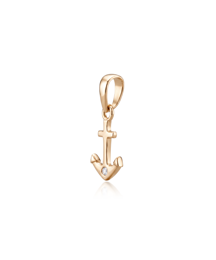 Gold pendant with zirconium "heart"