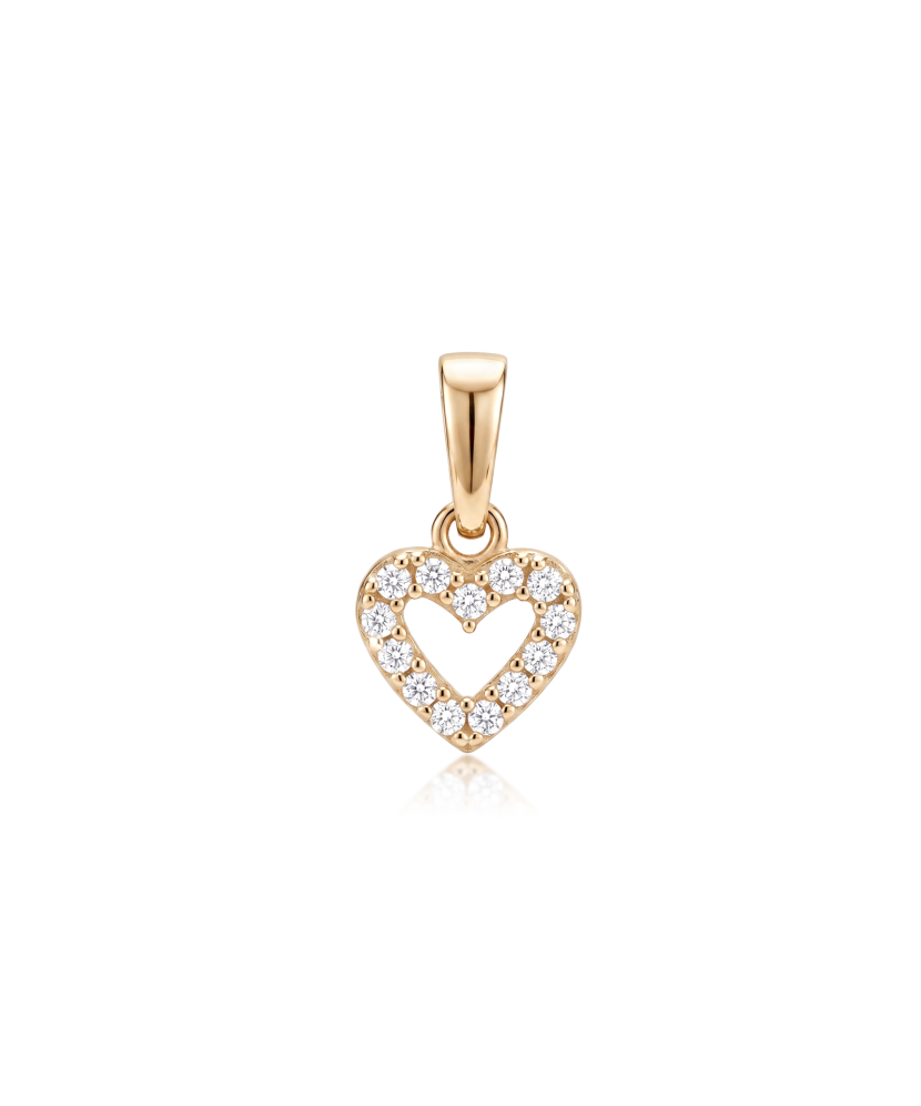 Gold pendant with zircons "heart"