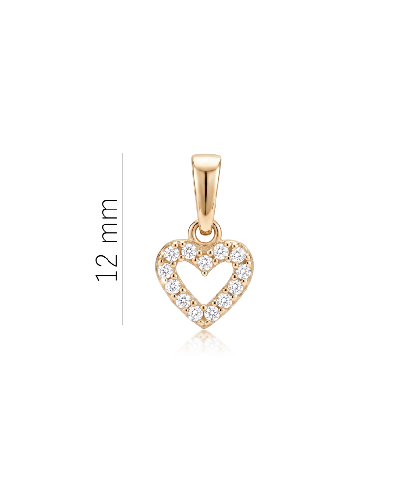 Gold pendant with zircons "heart"