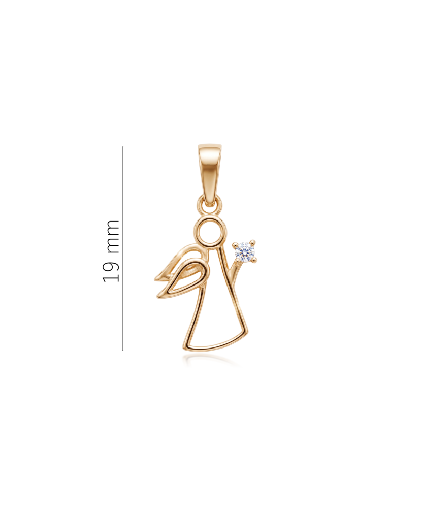 Gold pendant with zirconium "angel"