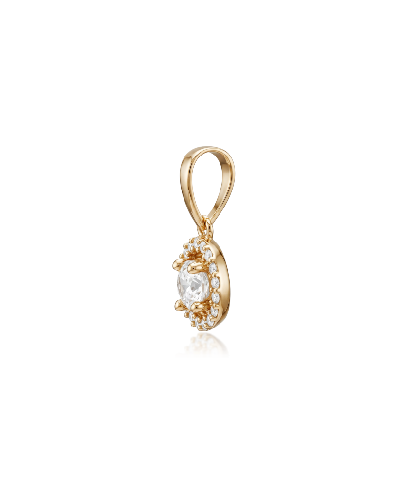 Gold pendant with zircons