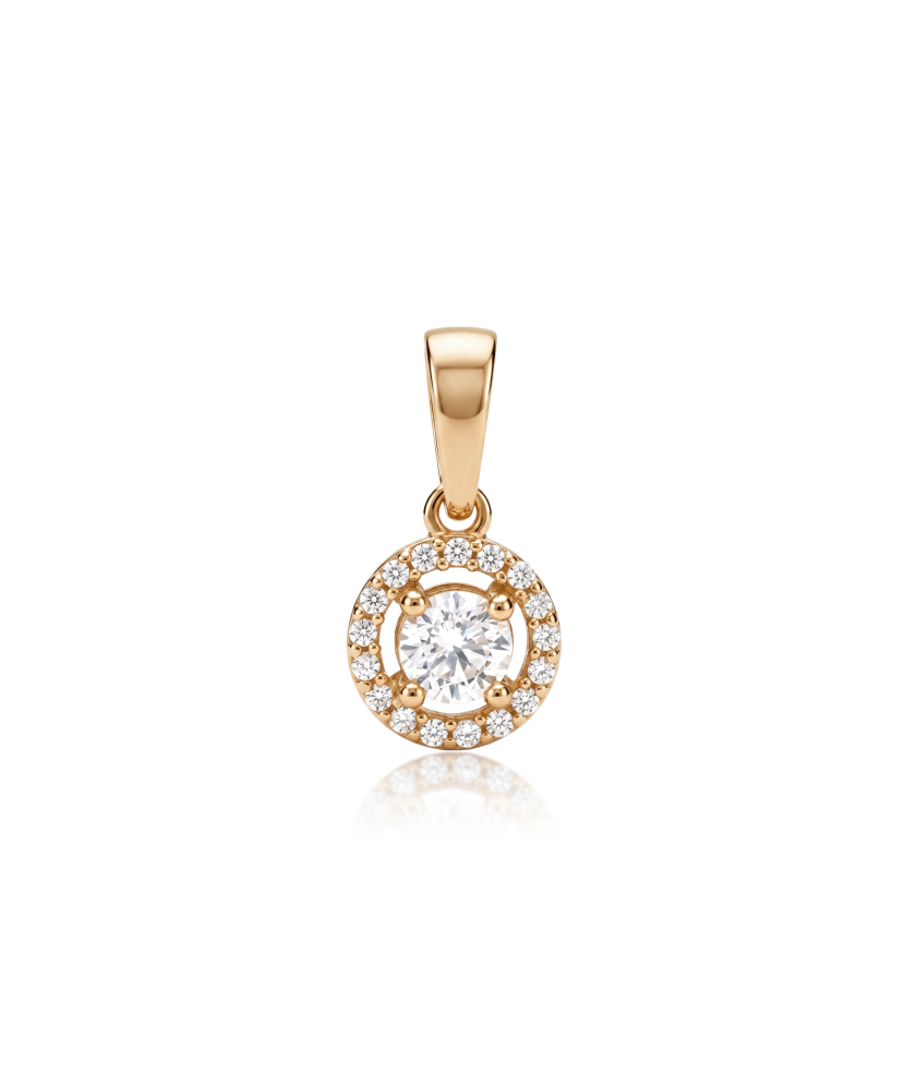 Gold pendant with zircons