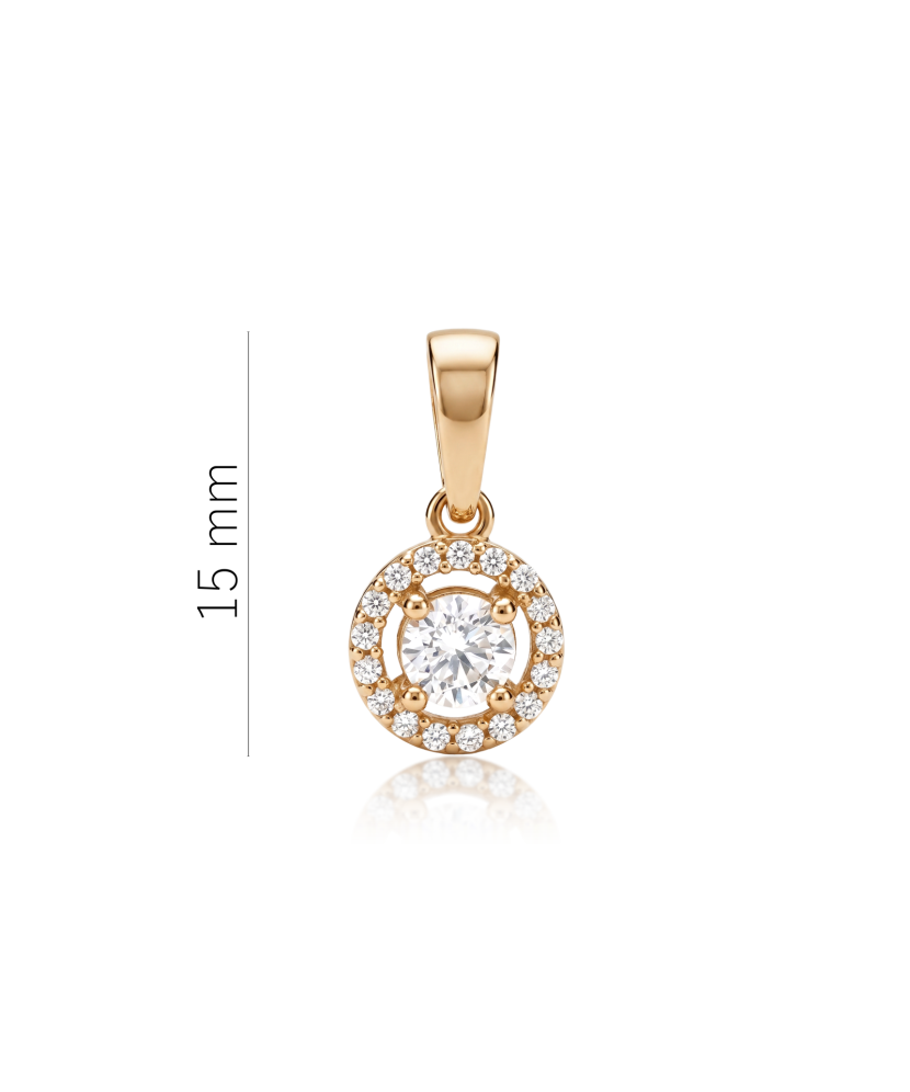 Gold pendant with zircons