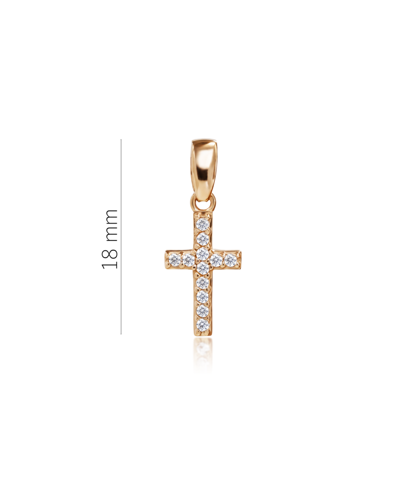Gold pendant with zircons "cross"