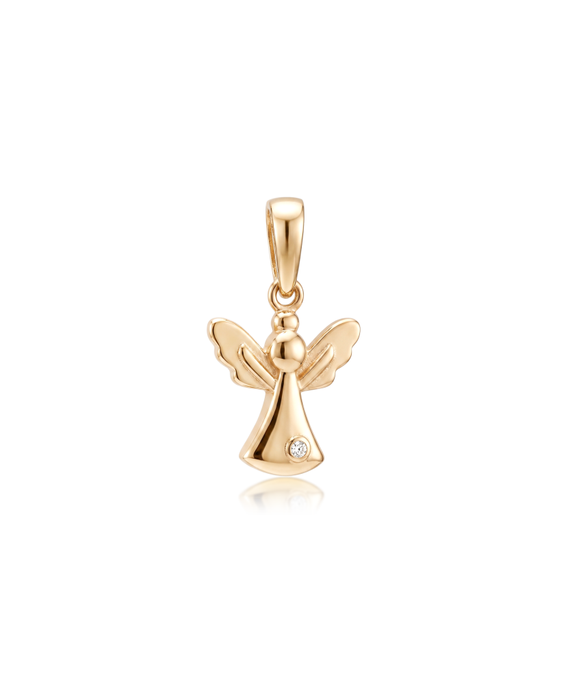 Gold pendant with zirconium "angel"