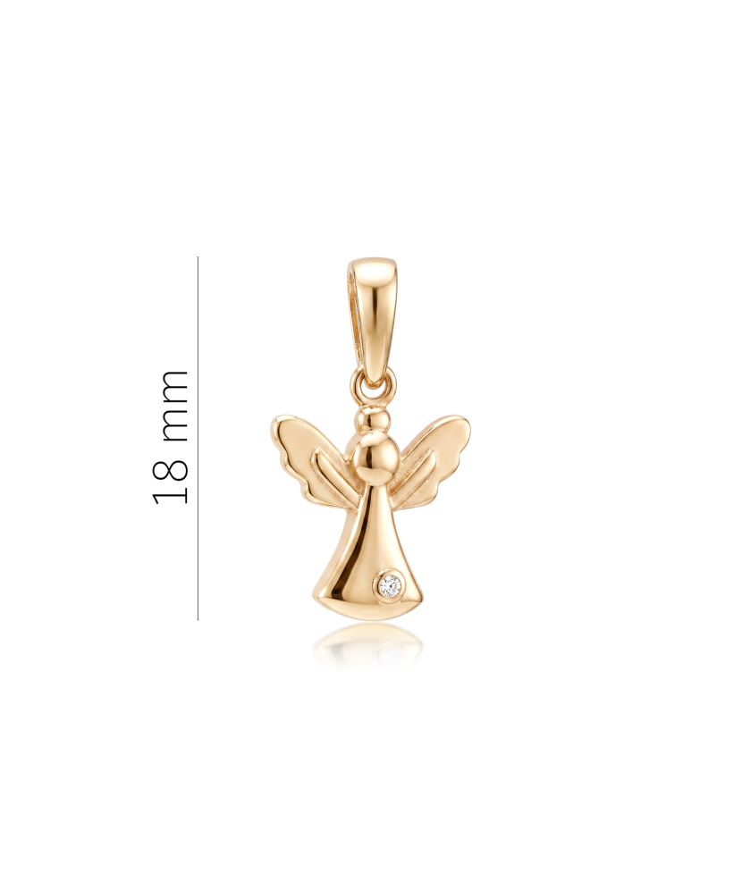 Gold pendant with zirconium "angel"