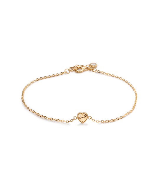 Gold bracelet with zirconia clasp “Heart”